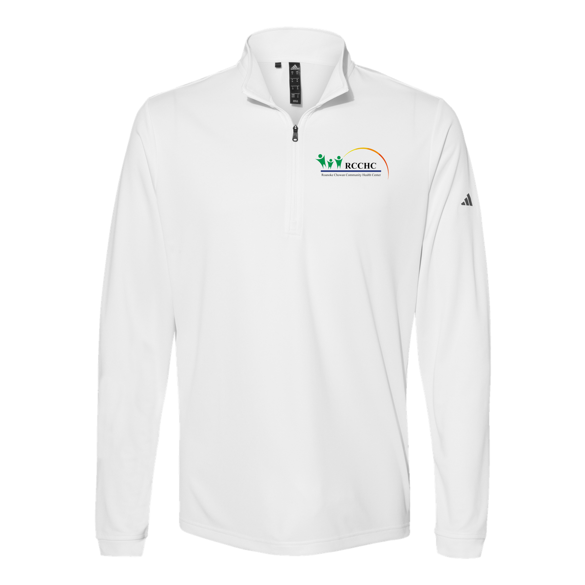 rcchc-adidas-quarter-zip-embroidery-leftchest-A401-white-flat-front