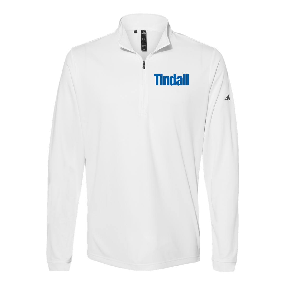 tindallcorp-adidas-quarter-zip-embroidery-leftchest-A401-white-flat-front