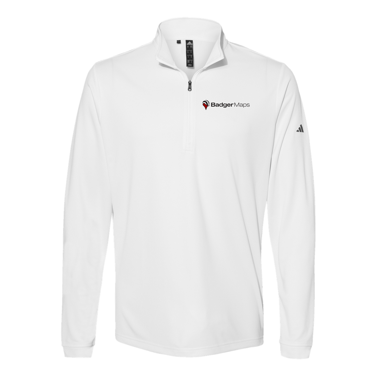badgermapping-adidas-quarter-zip-embroidery-leftchest-A401-white-flat-front