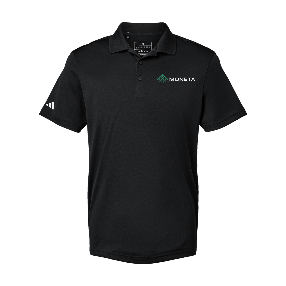 monetagroup-adidas-mens-sport-polo-shirt-embroidery-leftchest-A430-black-flat-front