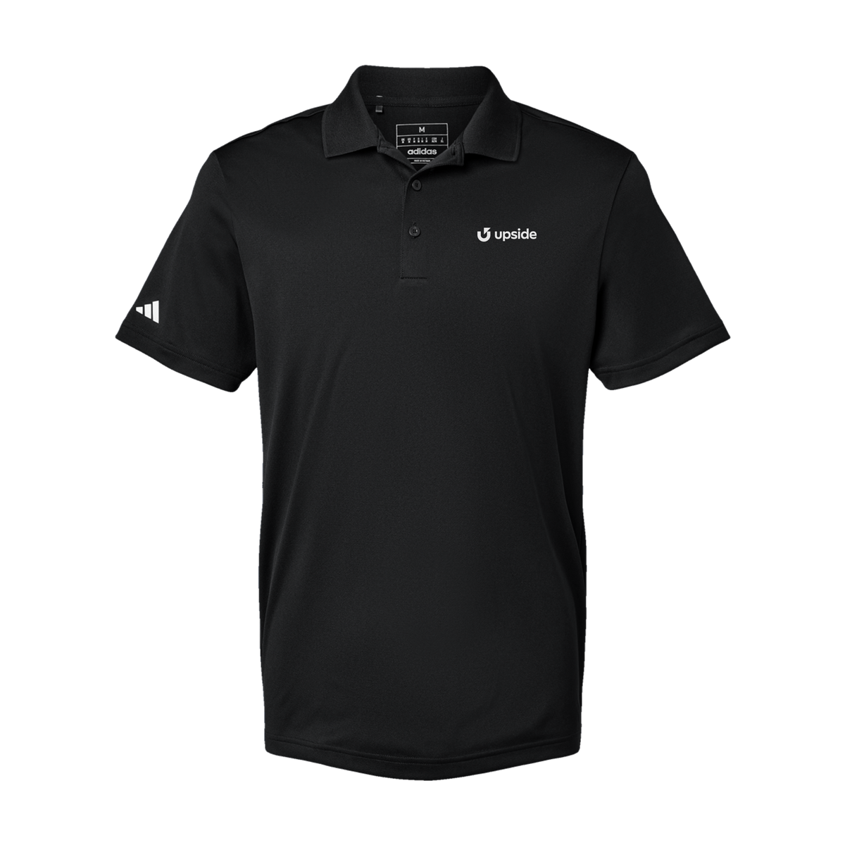 upside-adidas-mens-sport-polo-shirt-embroidery-leftchest-A430-black-flat-front