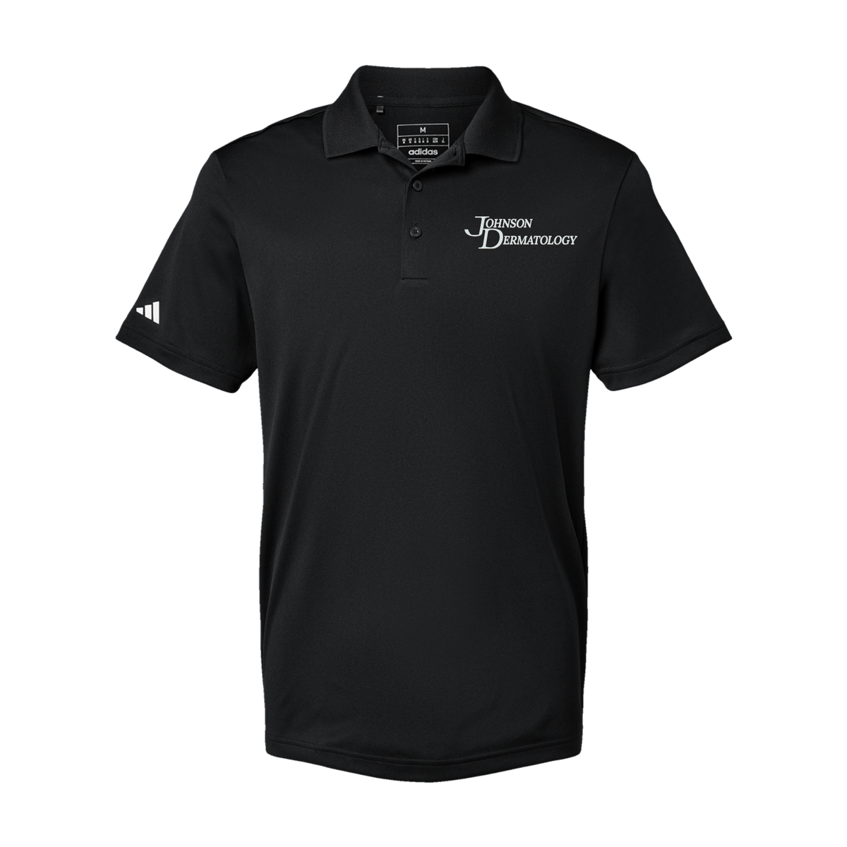 johnsondermatology-adidas-mens-sport-polo-shirt-embroidery-leftchest-A430-black-flat-front