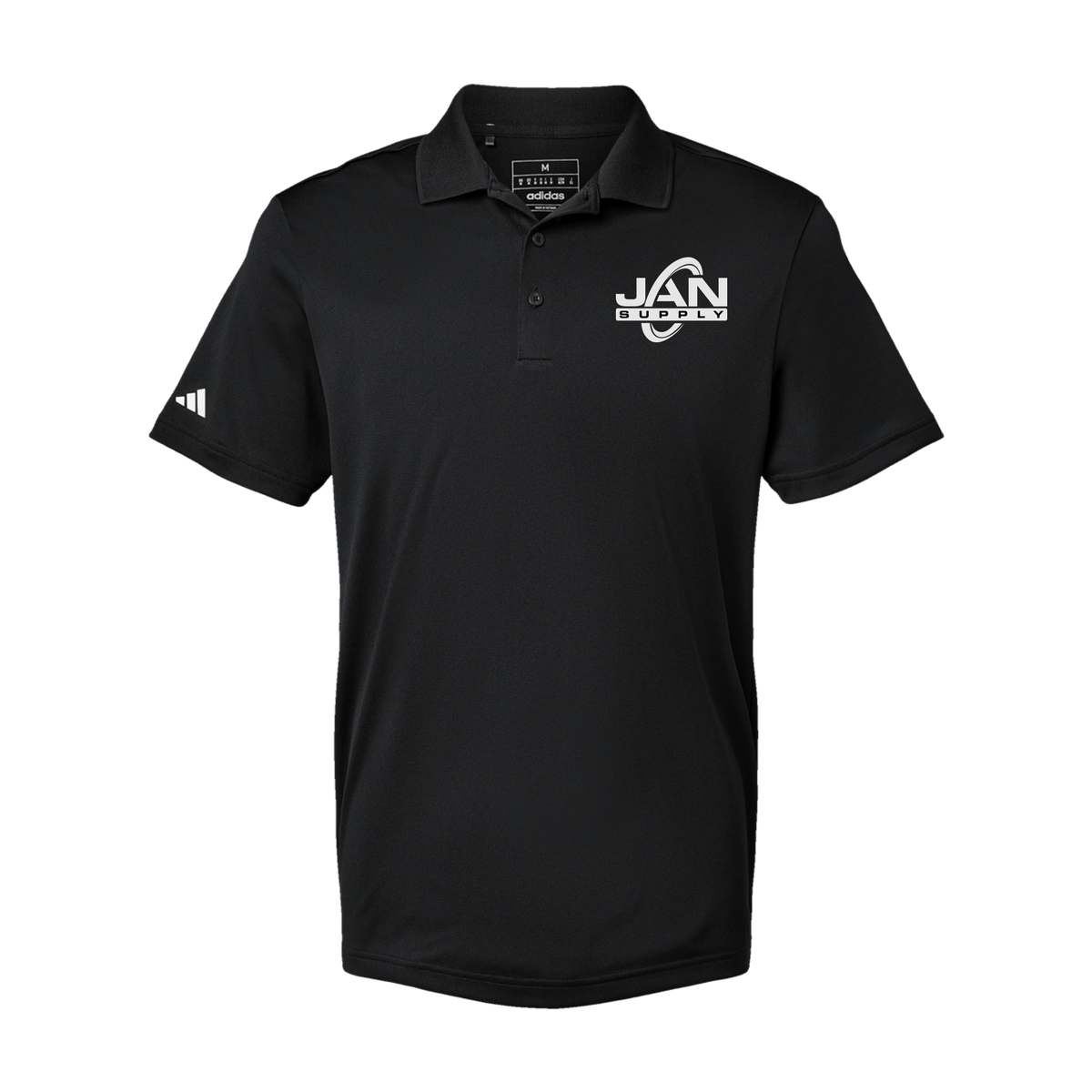 jan-pro-adidas-mens-sport-polo-shirt-embroidery-leftchest-A430-black-flat-front