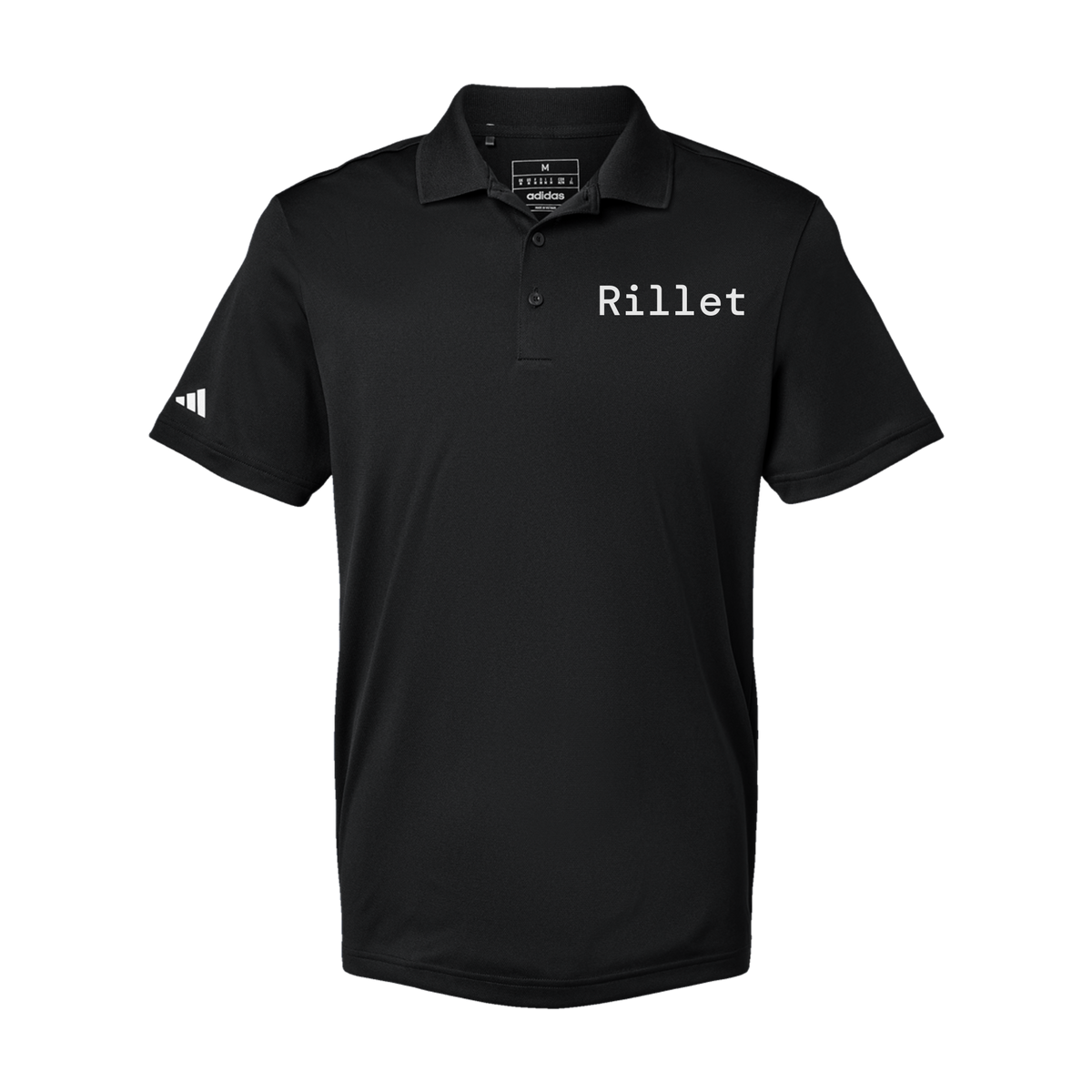 rillet-adidas-mens-sport-polo-shirt-embroidery-leftchest-A430-black-flat-front