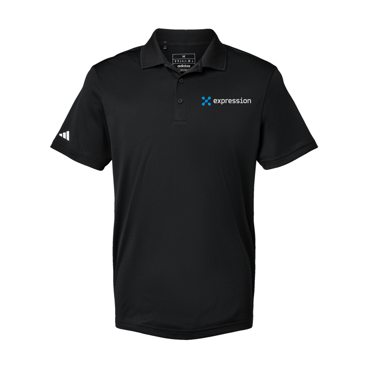 expr-adidas-mens-sport-polo-shirt-embroidery-leftchest-A430-black-flat-front