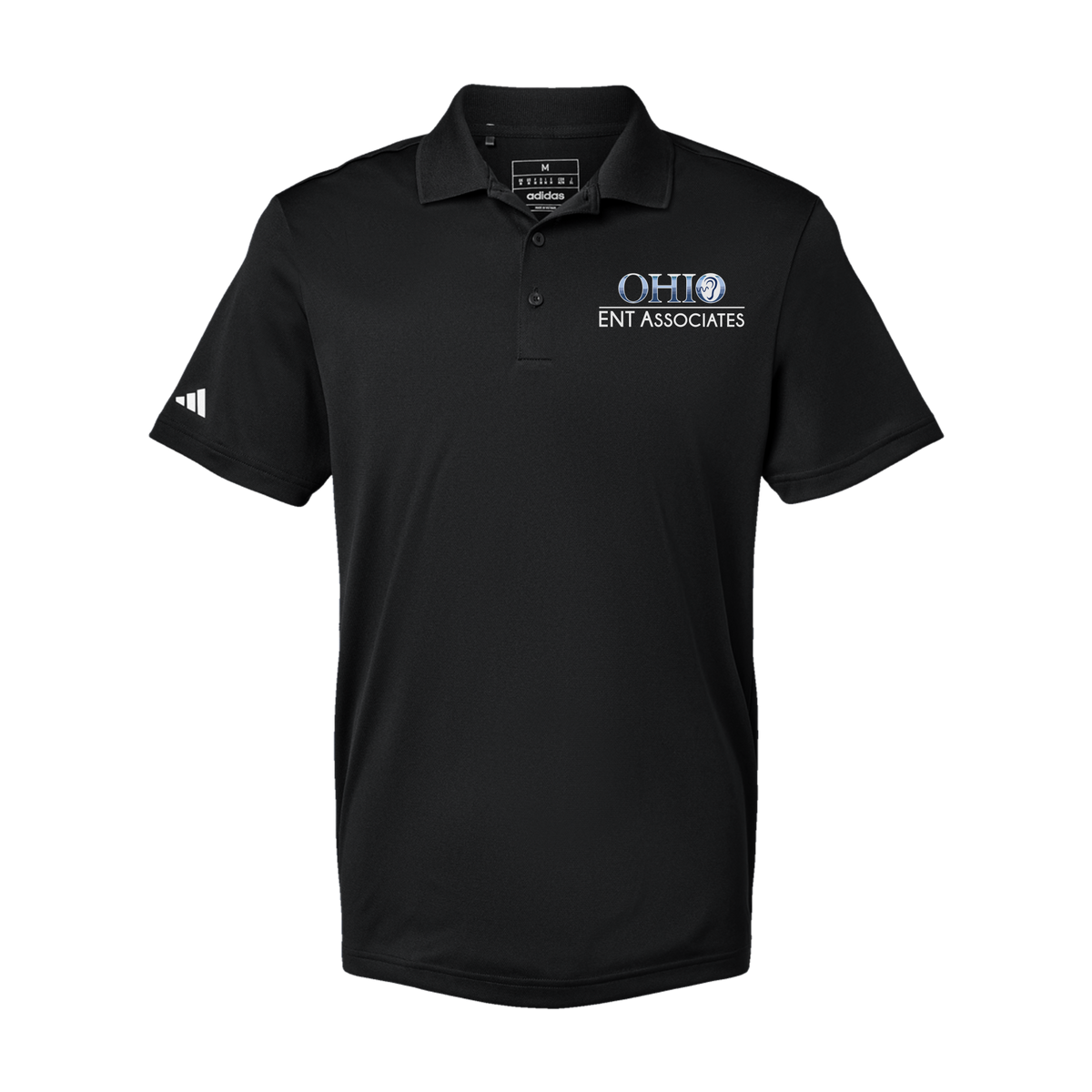 ohioentaudiology-adidas-mens-sport-polo-shirt-embroidery-leftchest-A430-black-flat-front