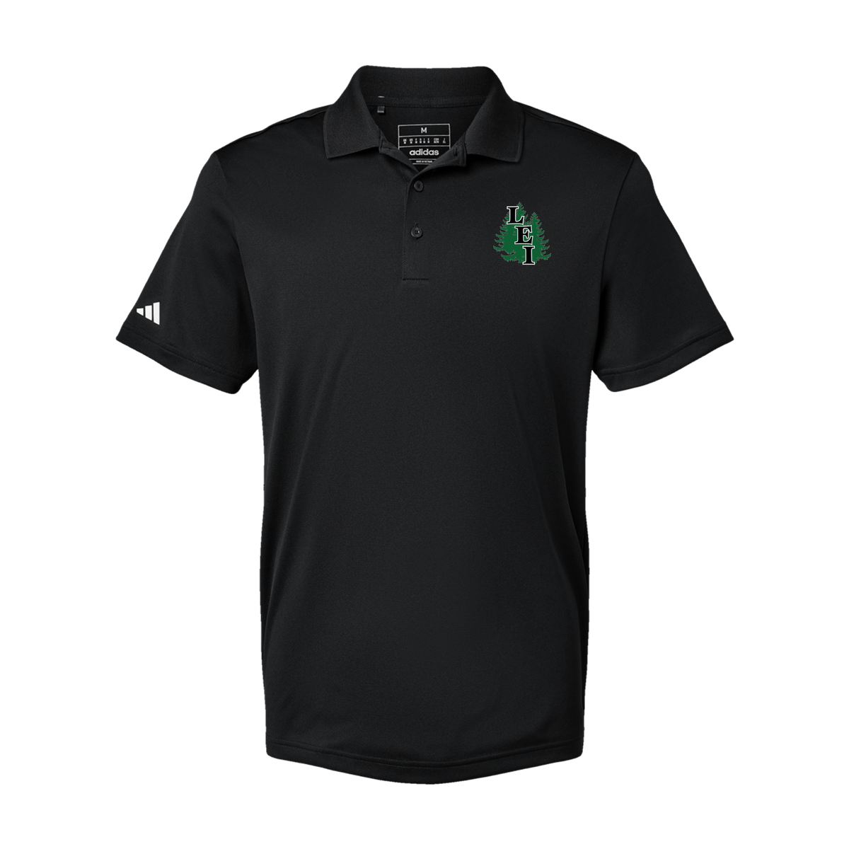 leisite-adidas-mens-sport-polo-shirt-embroidery-leftchest-A430-black-flat-front