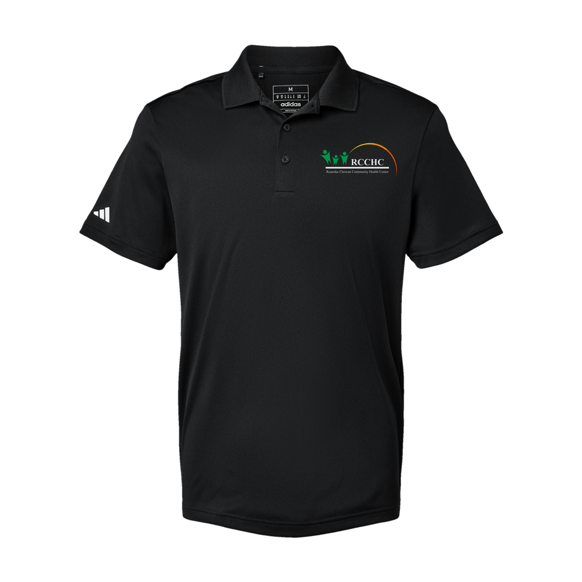 rcchc-adidas-mens-sport-polo-shirt-embroidery-leftchest-A430-black-flat-front