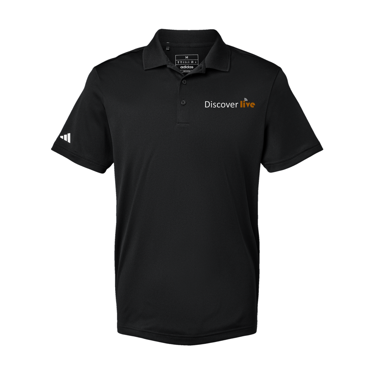 discover-adidas-mens-sport-polo-shirt-embroidery-leftchest-A430-black-flat-front