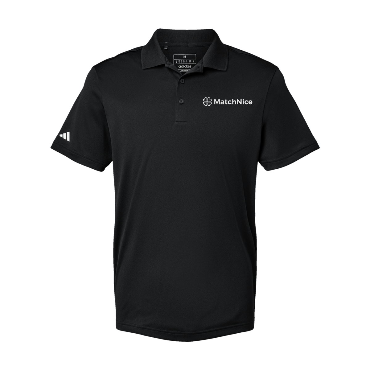 matchnice-adidas-mens-sport-polo-shirt-embroidery-leftchest-A430-black-flat-front