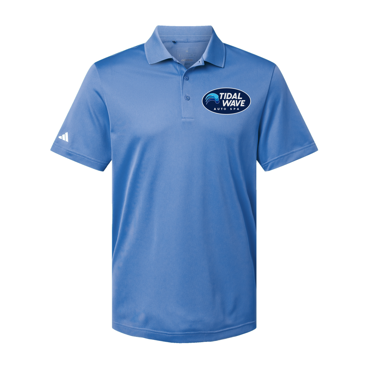 tidalwaveautospa-adidas-mens-sport-polo-shirt-embroidery-leftchest-A430-bluefusion-flat-front