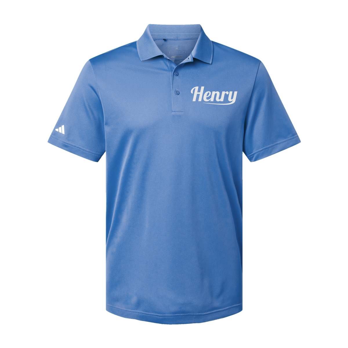 henrymeds-adidas-mens-sport-polo-shirt-embroidery-leftchest-A430-bluefusion-flat-front