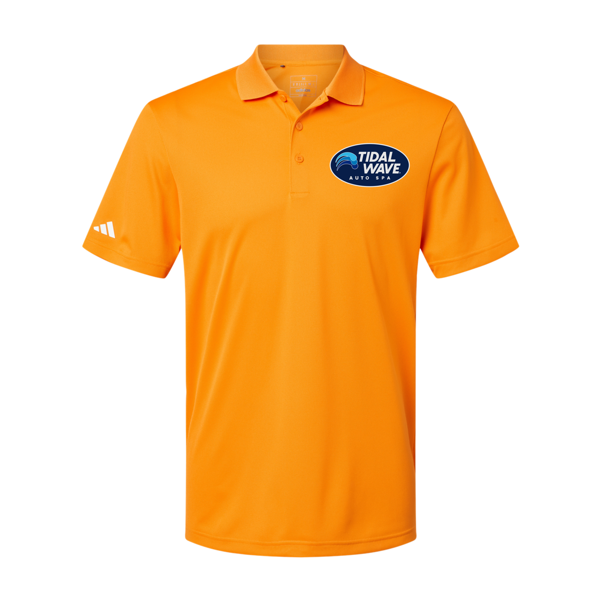 tidalwaveautospa-adidas-mens-sport-polo-shirt-embroidery-leftchest-A430-brightorange-flat-front