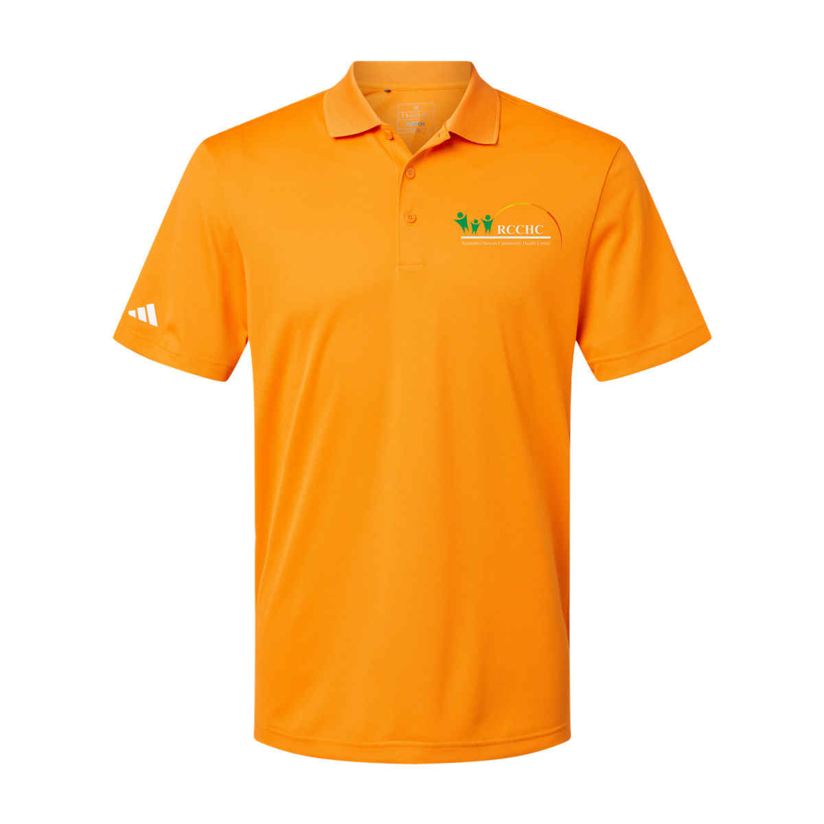 rcchc-adidas-mens-sport-polo-shirt-embroidery-leftchest-A430-brightorange-flat-front