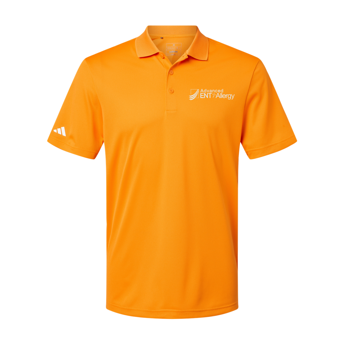 advancedentandallergy-adidas-mens-sport-polo-shirt-embroidery-leftchest-A430-brightorange-flat-front