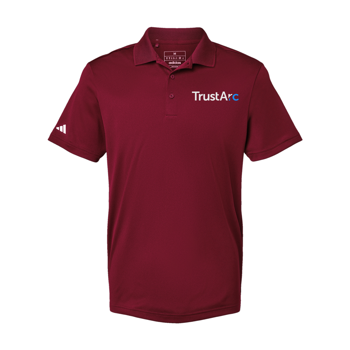 trustarc-adidas-mens-sport-polo-shirt-embroidery-leftchest-A430-collegiateburgundy-flat-front