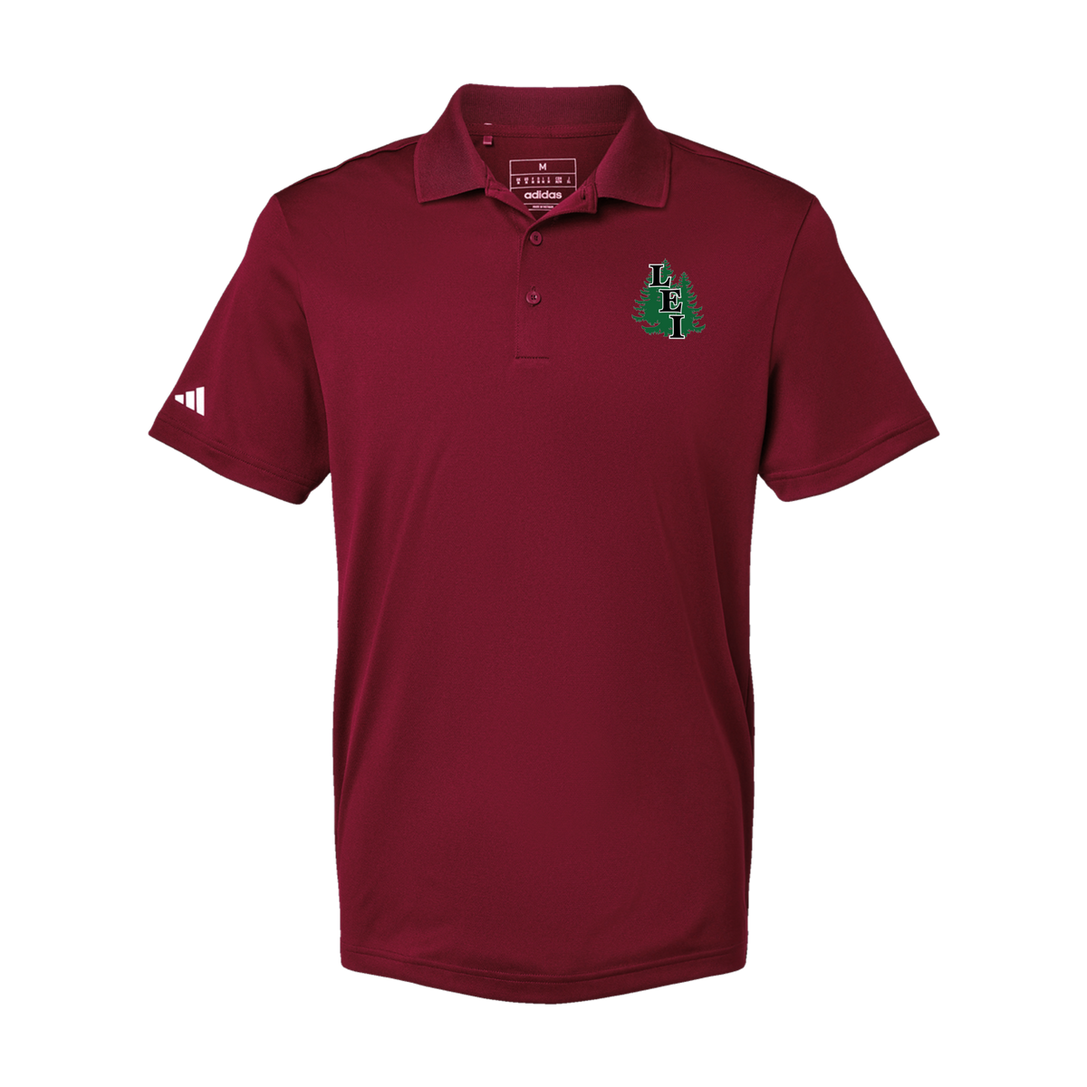 leisite-adidas-mens-sport-polo-shirt-embroidery-leftchest-A430-collegiateburgundy-flat-front