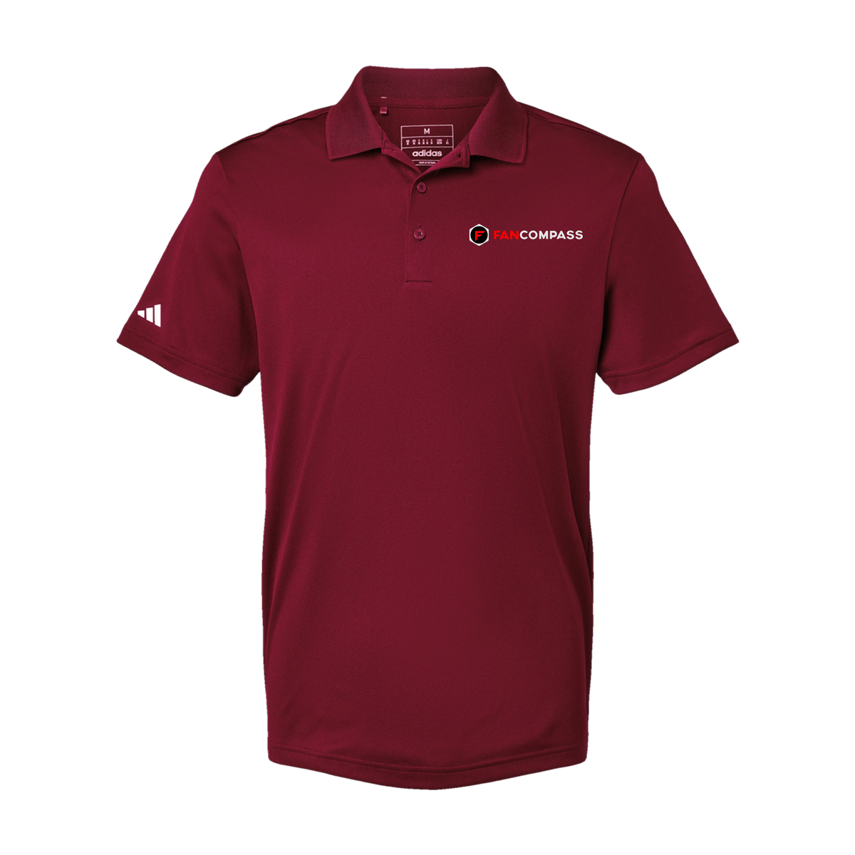 fancompass-adidas-mens-sport-polo-shirt-embroidery-leftchest-A430-collegiateburgundy-flat-front