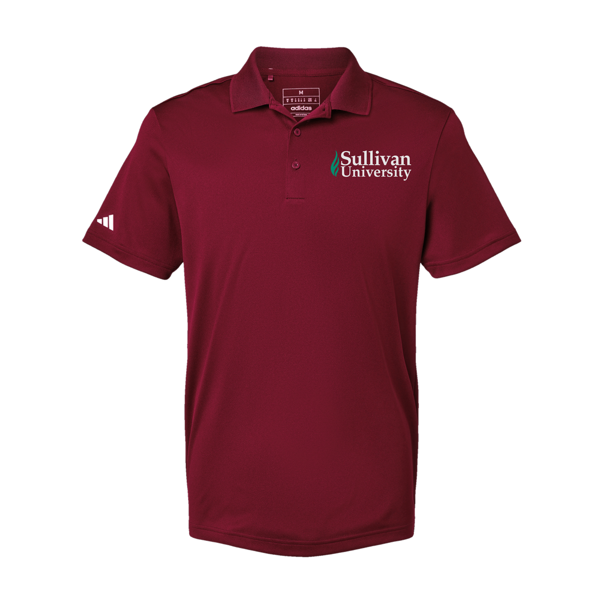 sullivan-adidas-mens-sport-polo-shirt-embroidery-leftchest-A430-collegiateburgundy-flat-front