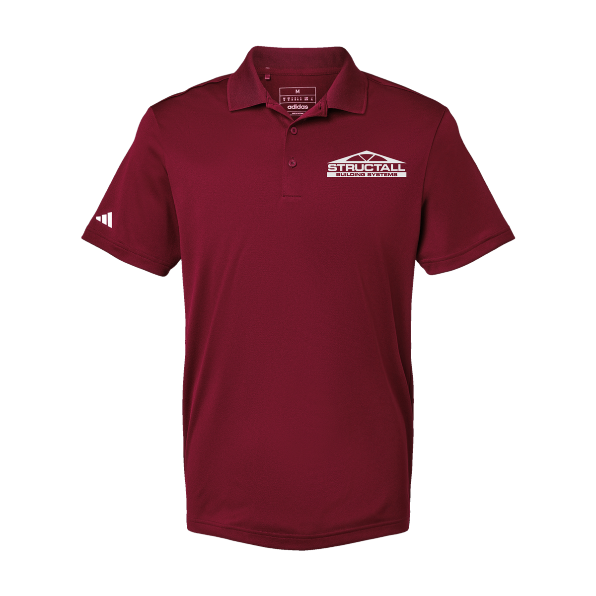 structall-adidas-mens-sport-polo-shirt-embroidery-leftchest-A430-collegiateburgundy-flat-front