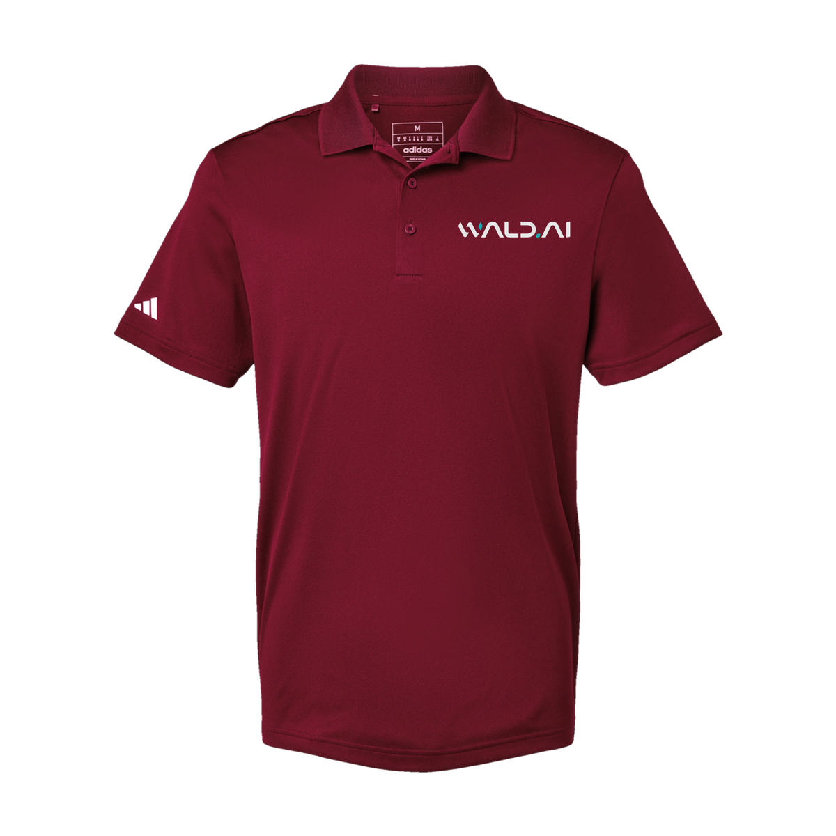 wald-adidas-mens-sport-polo-shirt-embroidery-leftchest-A430-collegiateburgundy-flat-front
