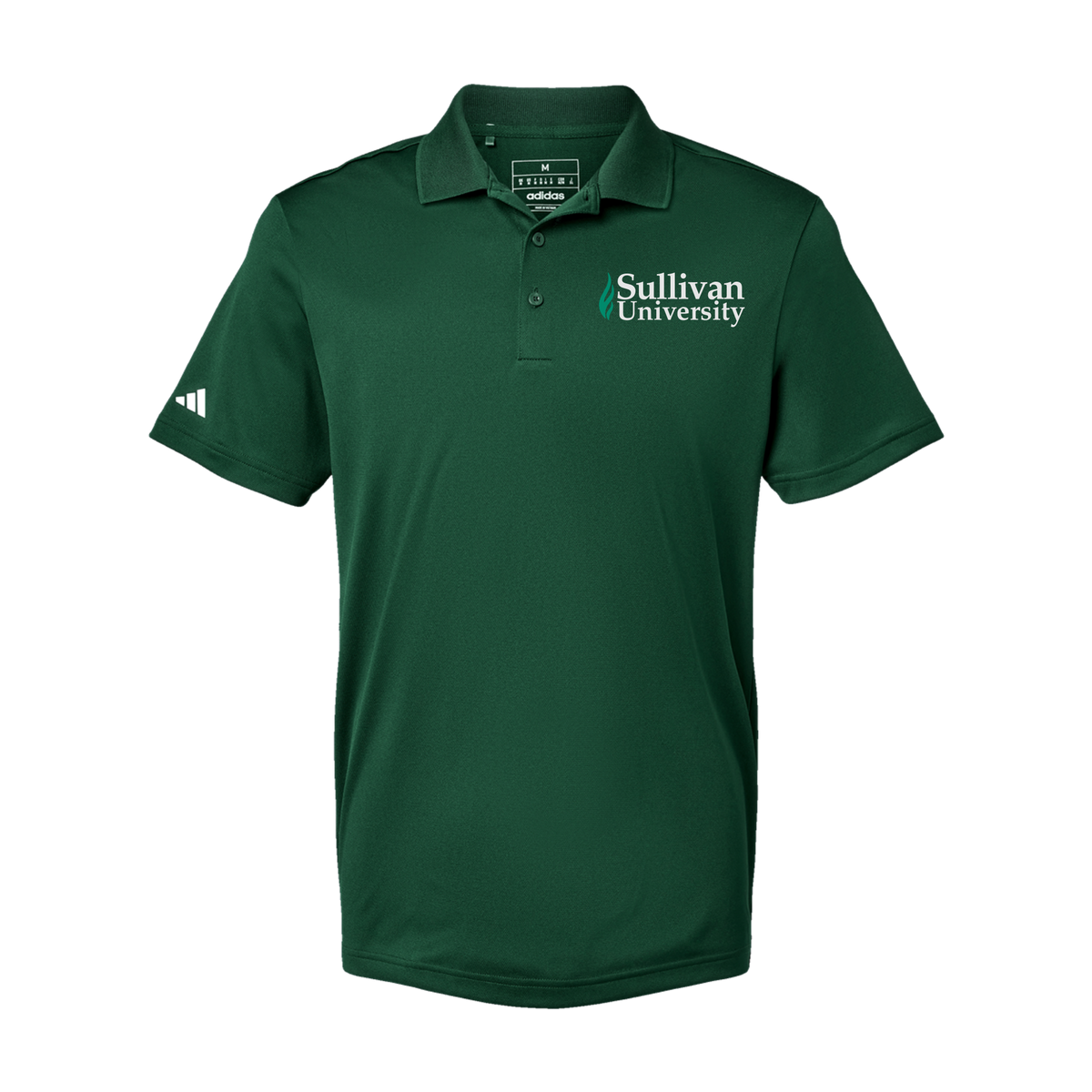 sullivan-adidas-mens-sport-polo-shirt-embroidery-leftchest-A430-collegiategreen-flat-front