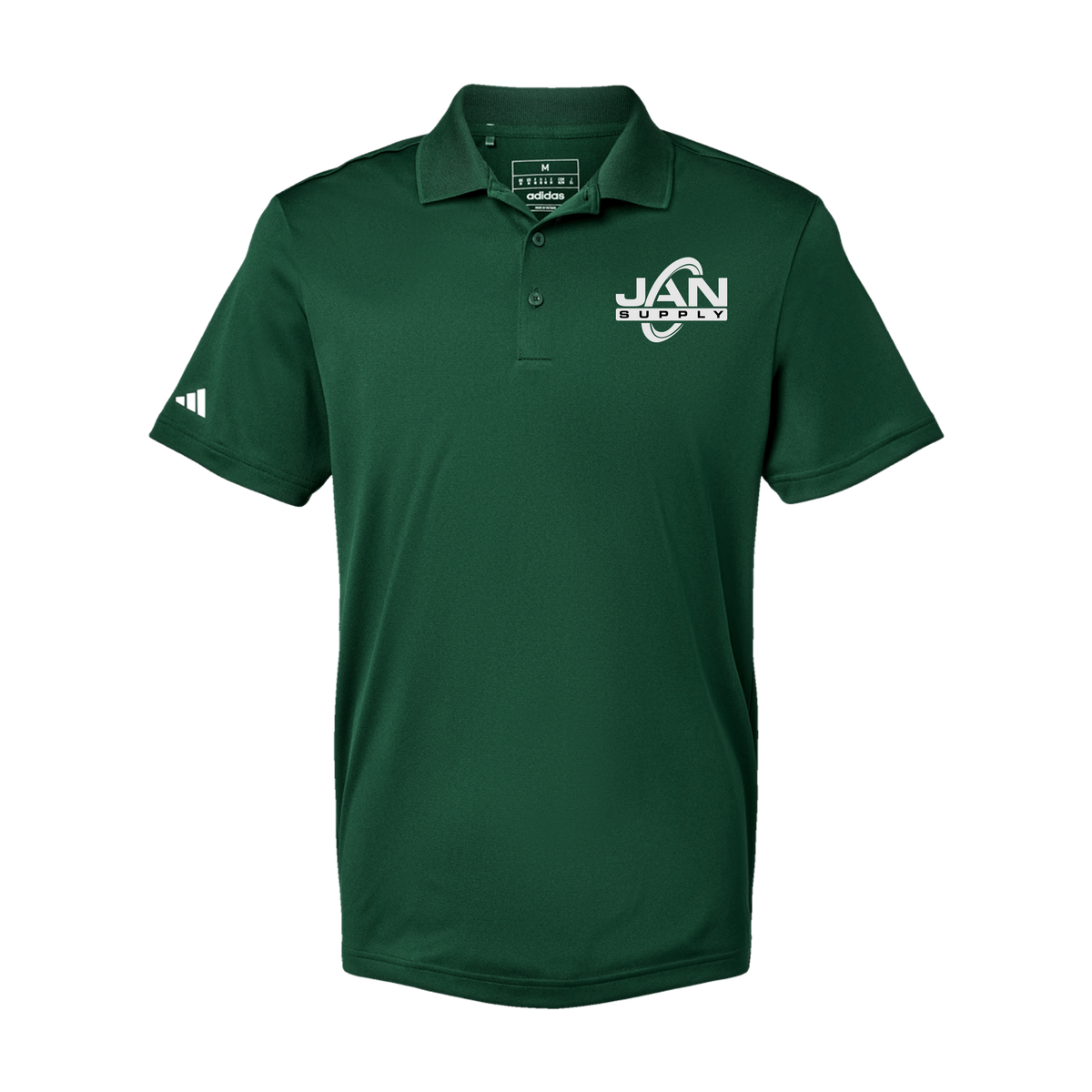 jan-pro-adidas-mens-sport-polo-shirt-embroidery-leftchest-A430-collegiategreen-flat-front