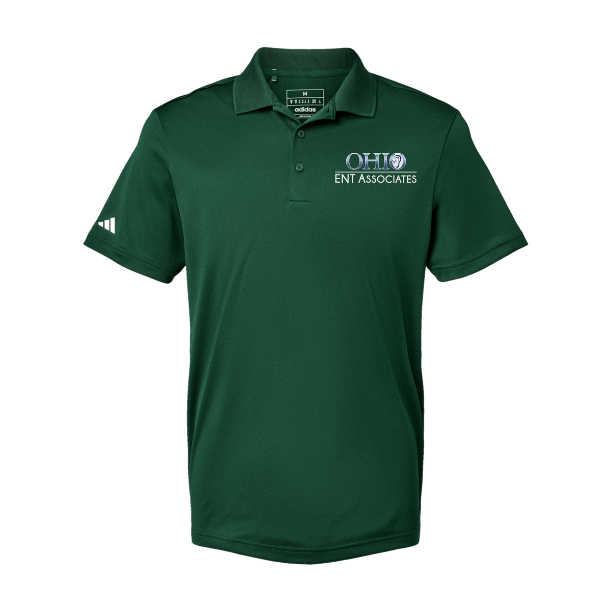 ohioentaudiology-adidas-mens-sport-polo-shirt-embroidery-leftchest-A430-collegiategreen-flat-front