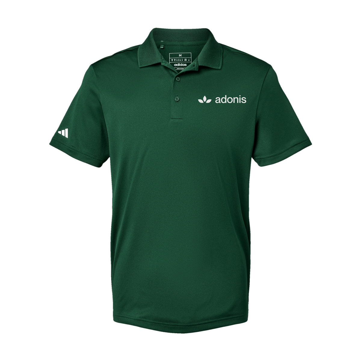 adonis-adidas-mens-sport-polo-shirt-embroidery-leftchest-A430-collegiategreen-flat-front