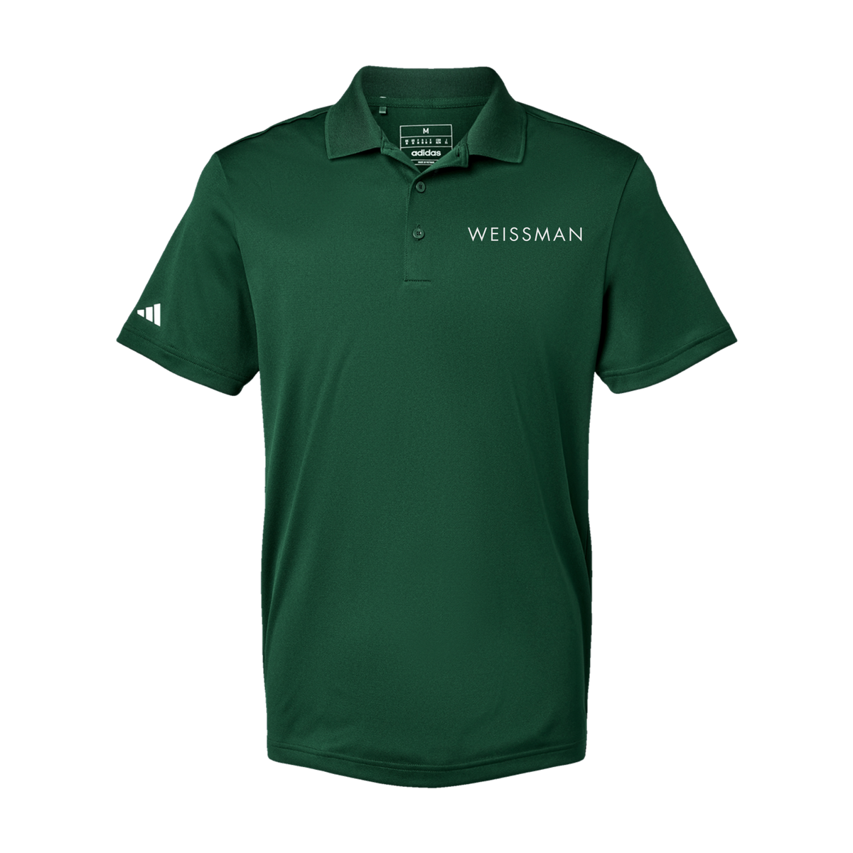 weissmans-adidas-mens-sport-polo-shirt-embroidery-leftchest-A430-collegiategreen-flat-front