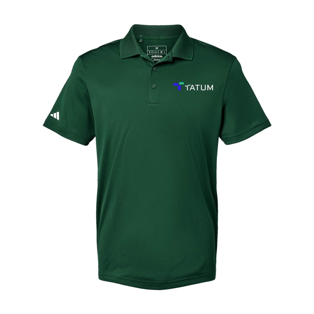 tatum-adidas-mens-sport-polo-shirt-embroidery-leftchest-A430-collegiategreen-flat-front