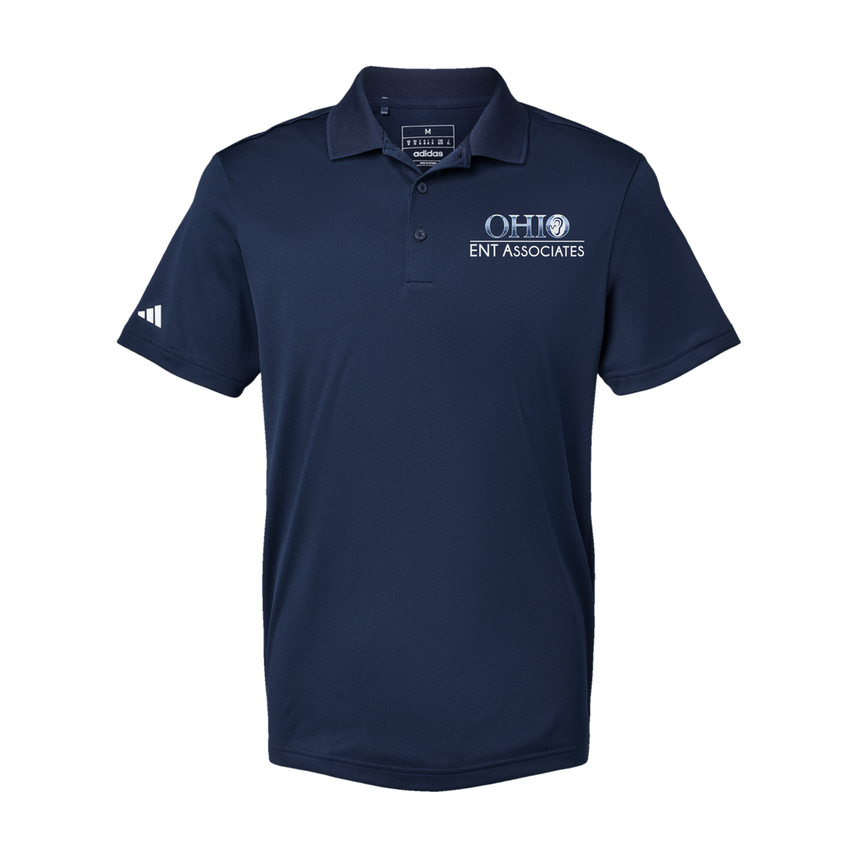 ohioentaudiology-adidas-mens-sport-polo-shirt-embroidery-leftchest-A430-collegiatenavy-flat-front