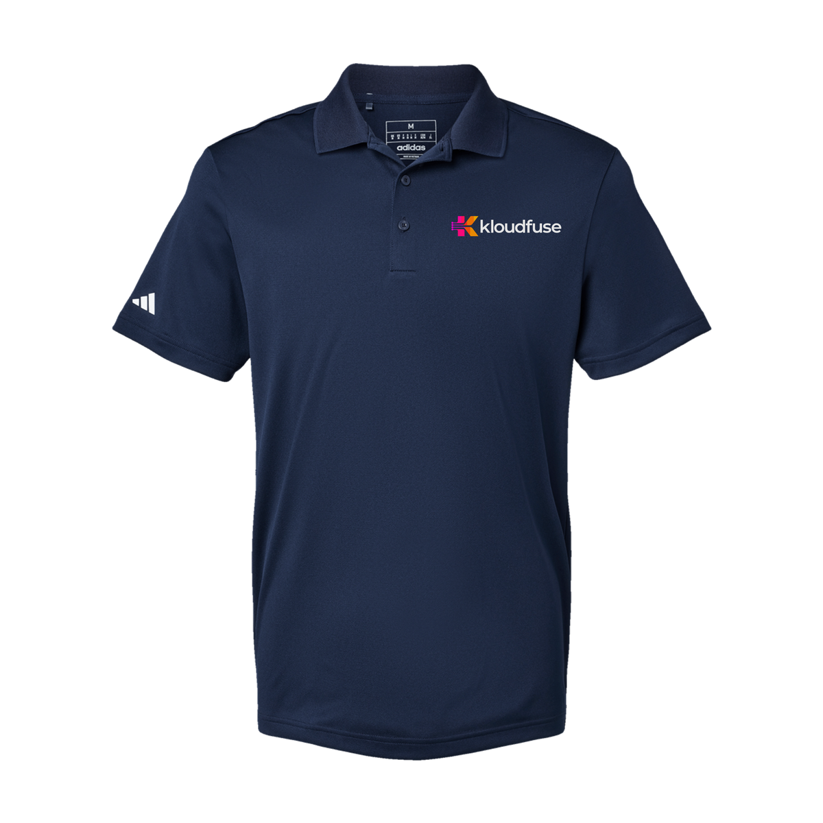 kloudfuse-adidas-mens-sport-polo-shirt-embroidery-leftchest-A430-collegiatenavy-flat-front