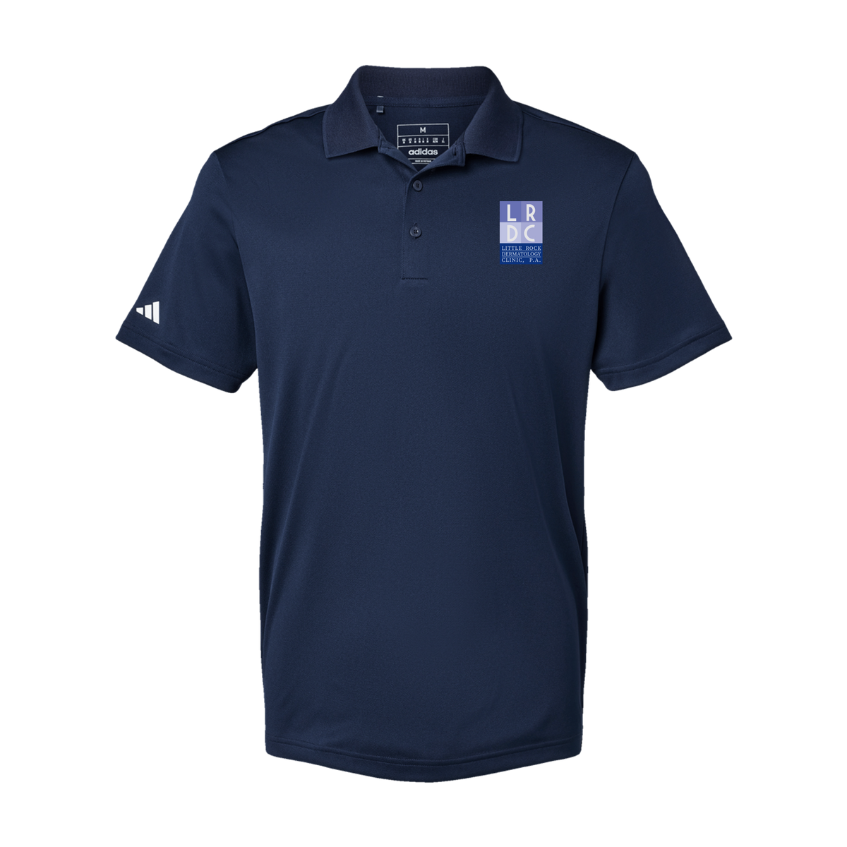 littlerockdermatology-adidas-mens-sport-polo-shirt-embroidery-leftchest-A430-collegiatenavy-flat-front