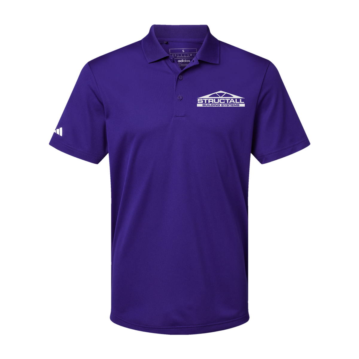structall-adidas-mens-sport-polo-shirt-embroidery-leftchest-A430-collegiatepurple-flat-front
