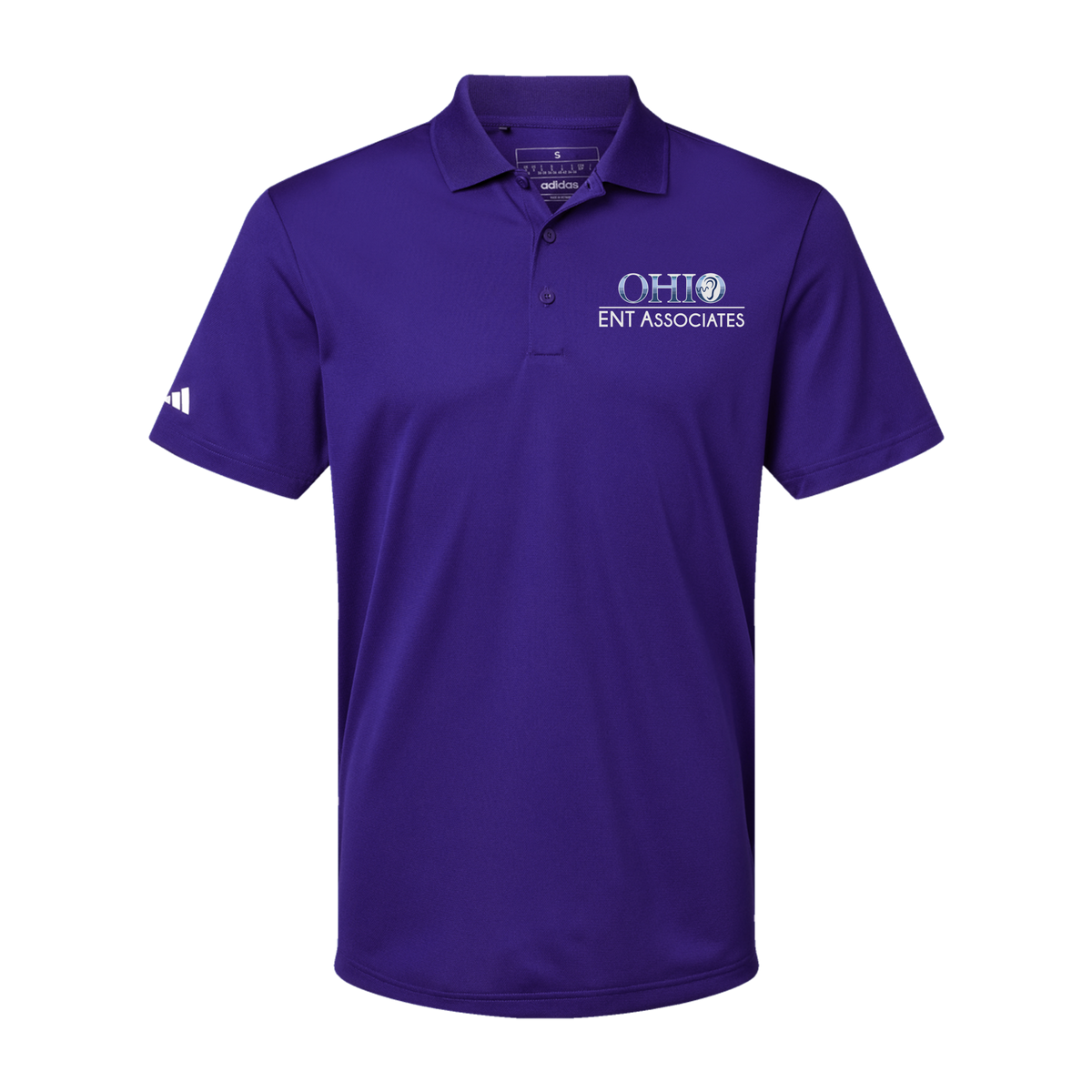 ohioentaudiology-adidas-mens-sport-polo-shirt-embroidery-leftchest-A430-collegiatepurple-flat-front