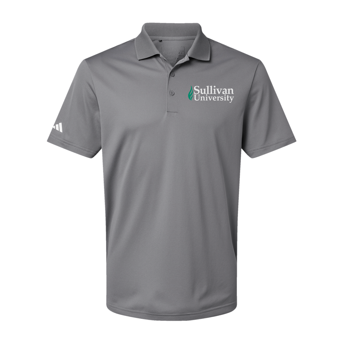 sullivan-adidas-mens-sport-polo-shirt-embroidery-leftchest-A430-greythree-flat-front