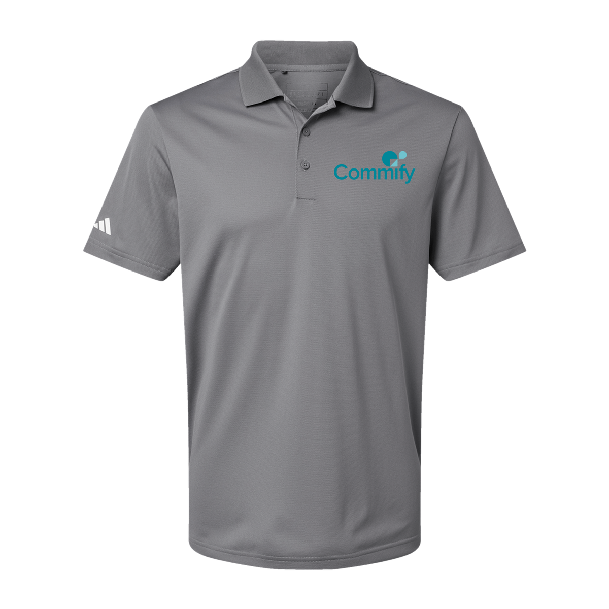 commify-adidas-mens-sport-polo-shirt-embroidery-leftchest-A430-greythree-flat-front