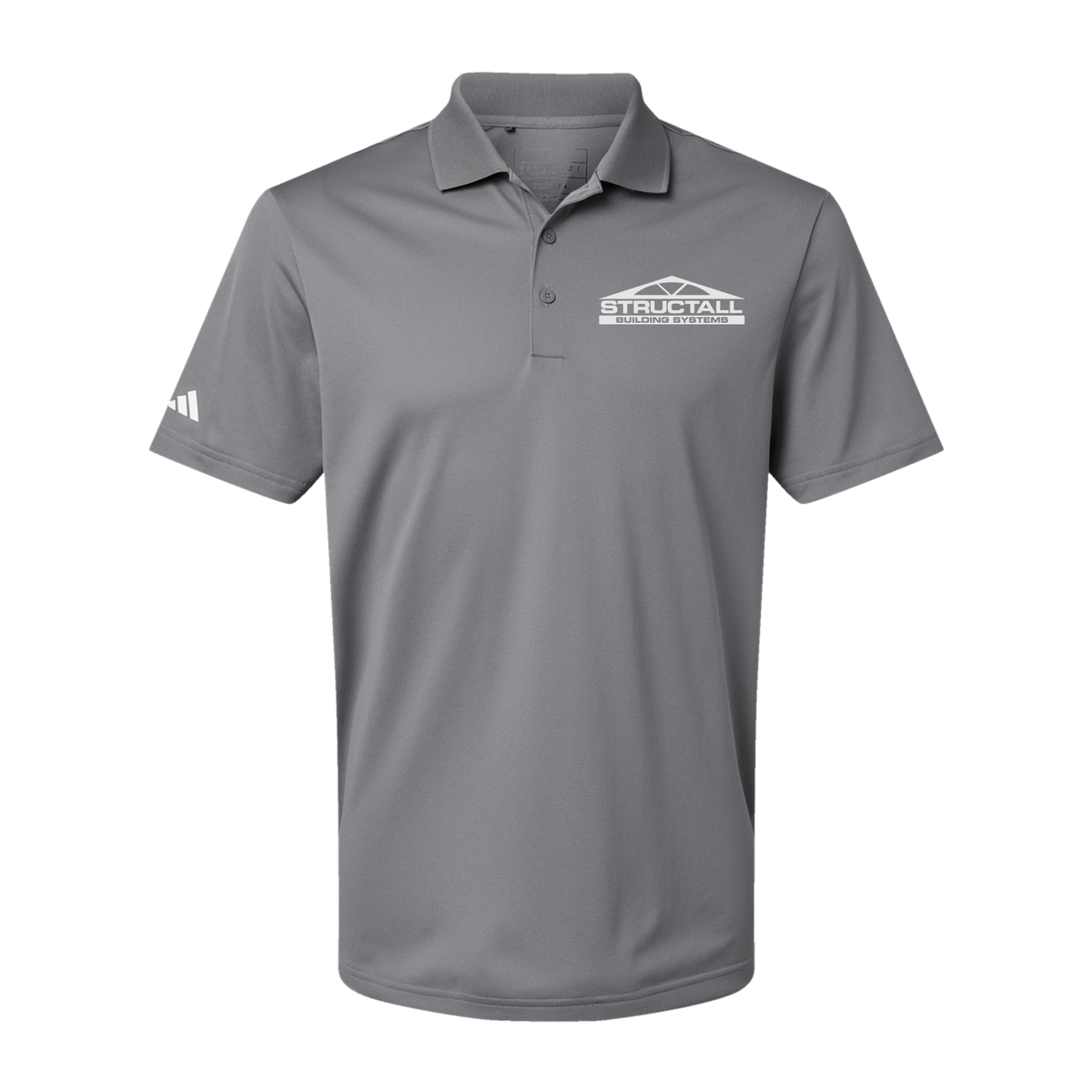 structall-adidas-mens-sport-polo-shirt-embroidery-leftchest-A430-greythree-flat-front