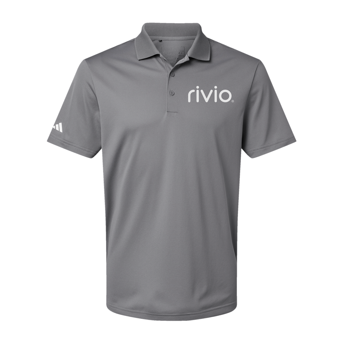 rivio-adidas-mens-sport-polo-shirt-embroidery-leftchest-A430-greythree-flat-front