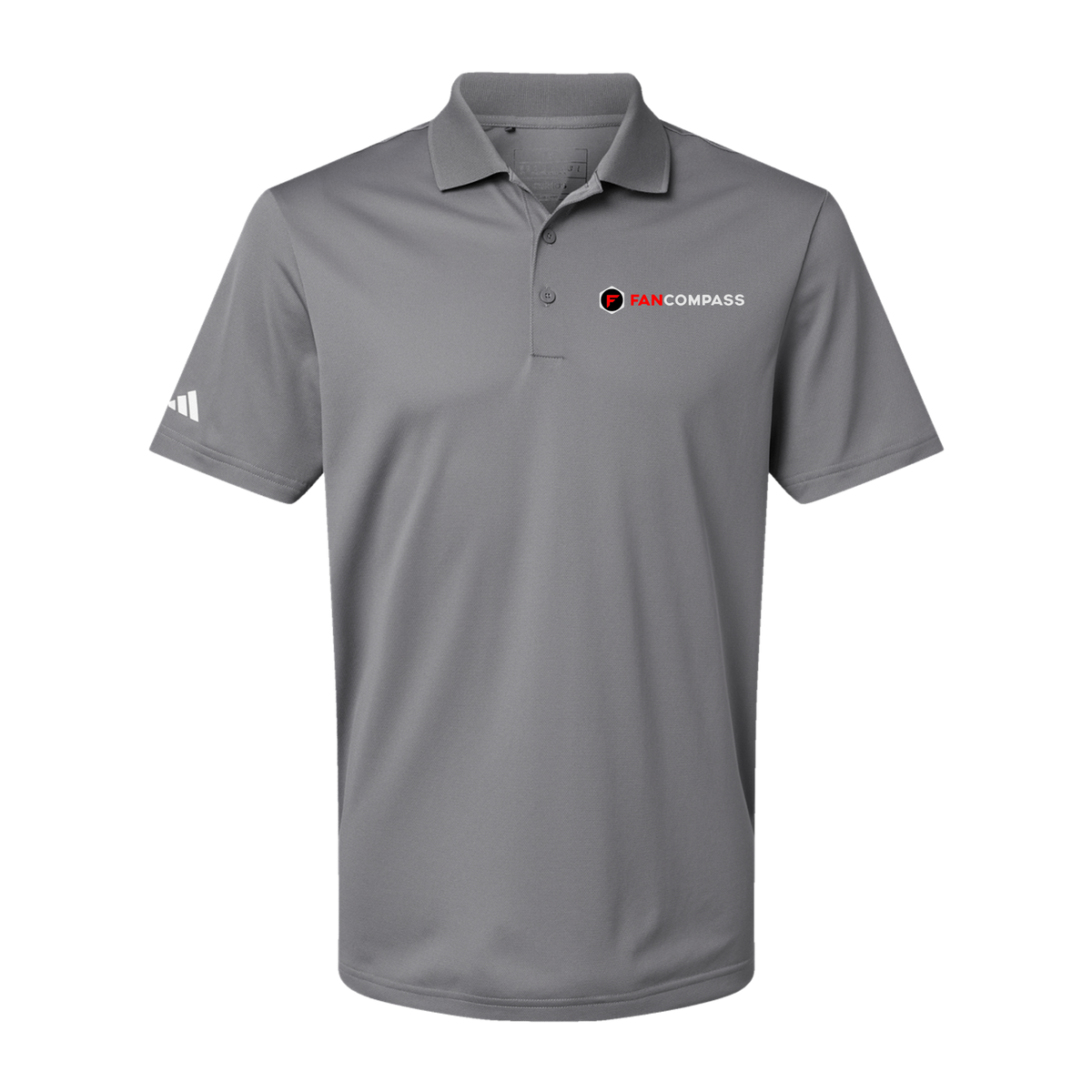 fancompass-adidas-mens-sport-polo-shirt-embroidery-leftchest-A430-greythree-flat-front