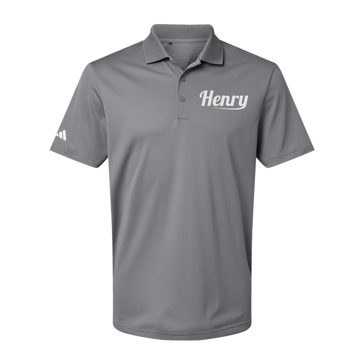 henrymeds-adidas-mens-sport-polo-shirt-embroidery-leftchest-A430-greythree-flat-front