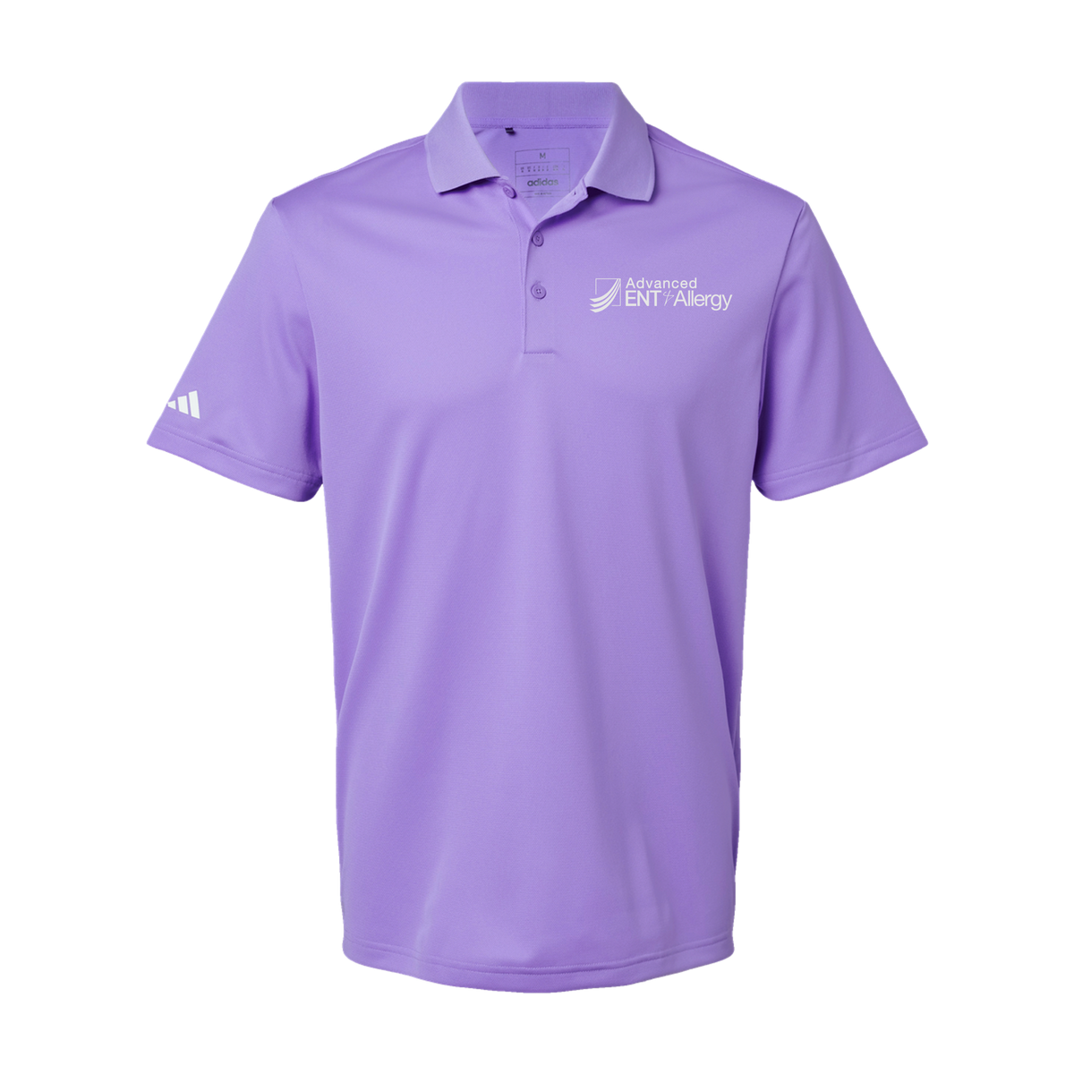 advancedentandallergy-adidas-mens-sport-polo-shirt-embroidery-leftchest-A430-lightflashpurple-flat-front