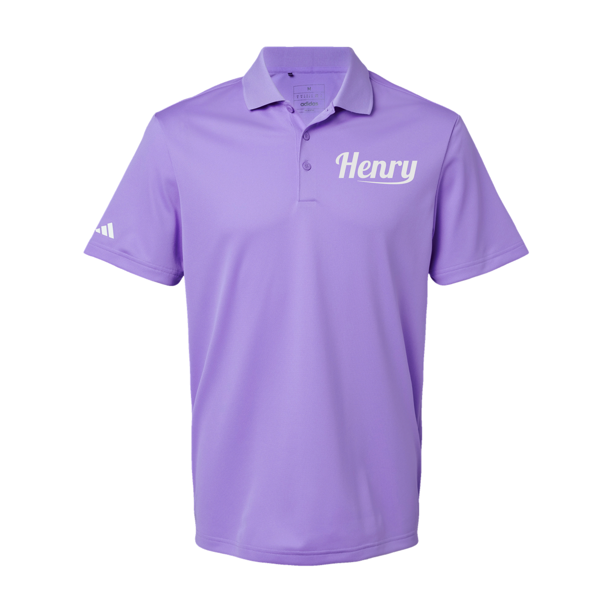 henrymeds-adidas-mens-sport-polo-shirt-embroidery-leftchest-A430-lightflashpurple-flat-front