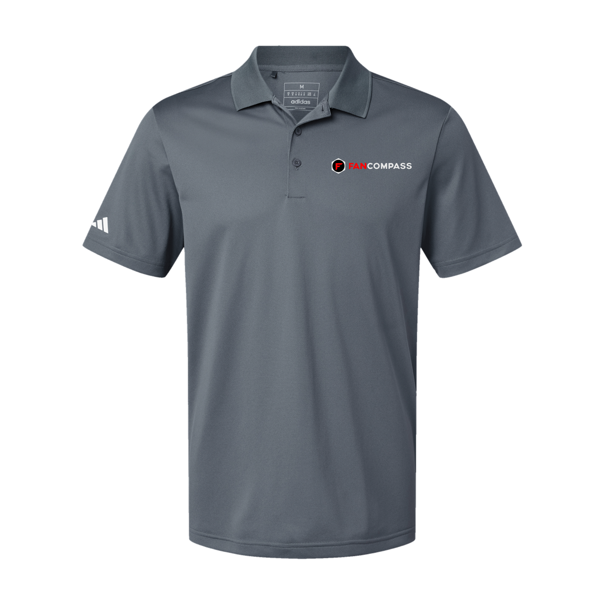fancompass-adidas-mens-sport-polo-shirt-embroidery-leftchest-A430-onix-flat-front