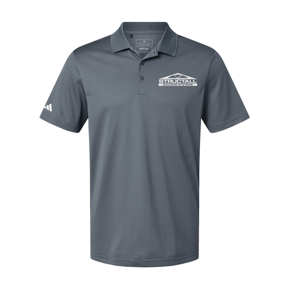 structall-adidas-mens-sport-polo-shirt-embroidery-leftchest-A430-onix-flat-front
