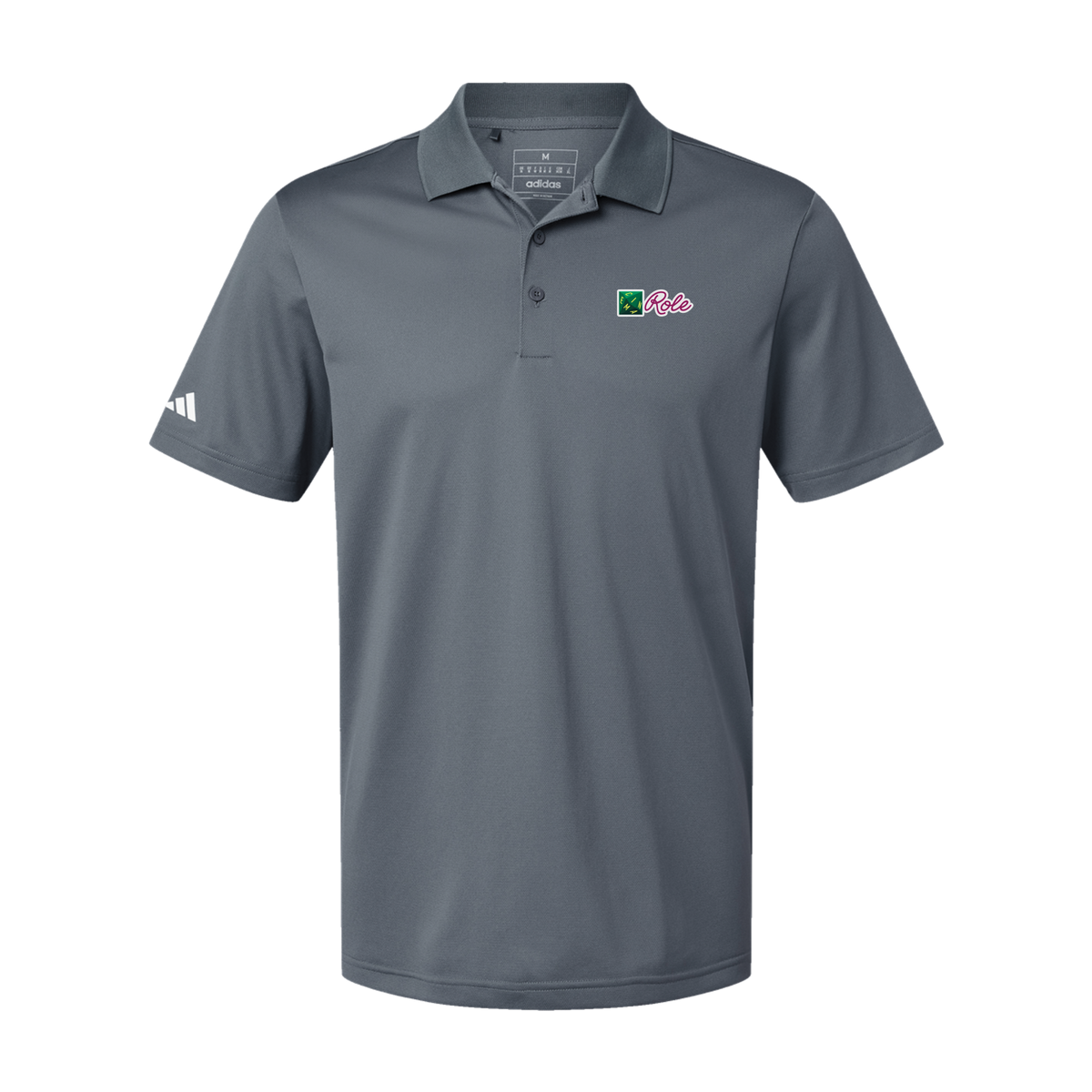 cinemarole-adidas-mens-sport-polo-shirt-embroidery-leftchest-A430-onix-flat-front