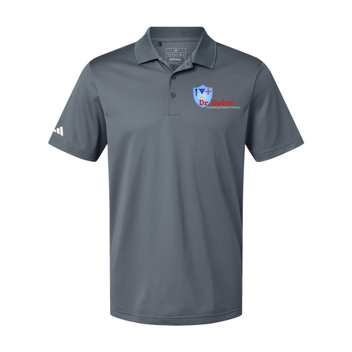 drgalen-adidas-mens-sport-polo-shirt-embroidery-leftchest-A430-onix-flat-front