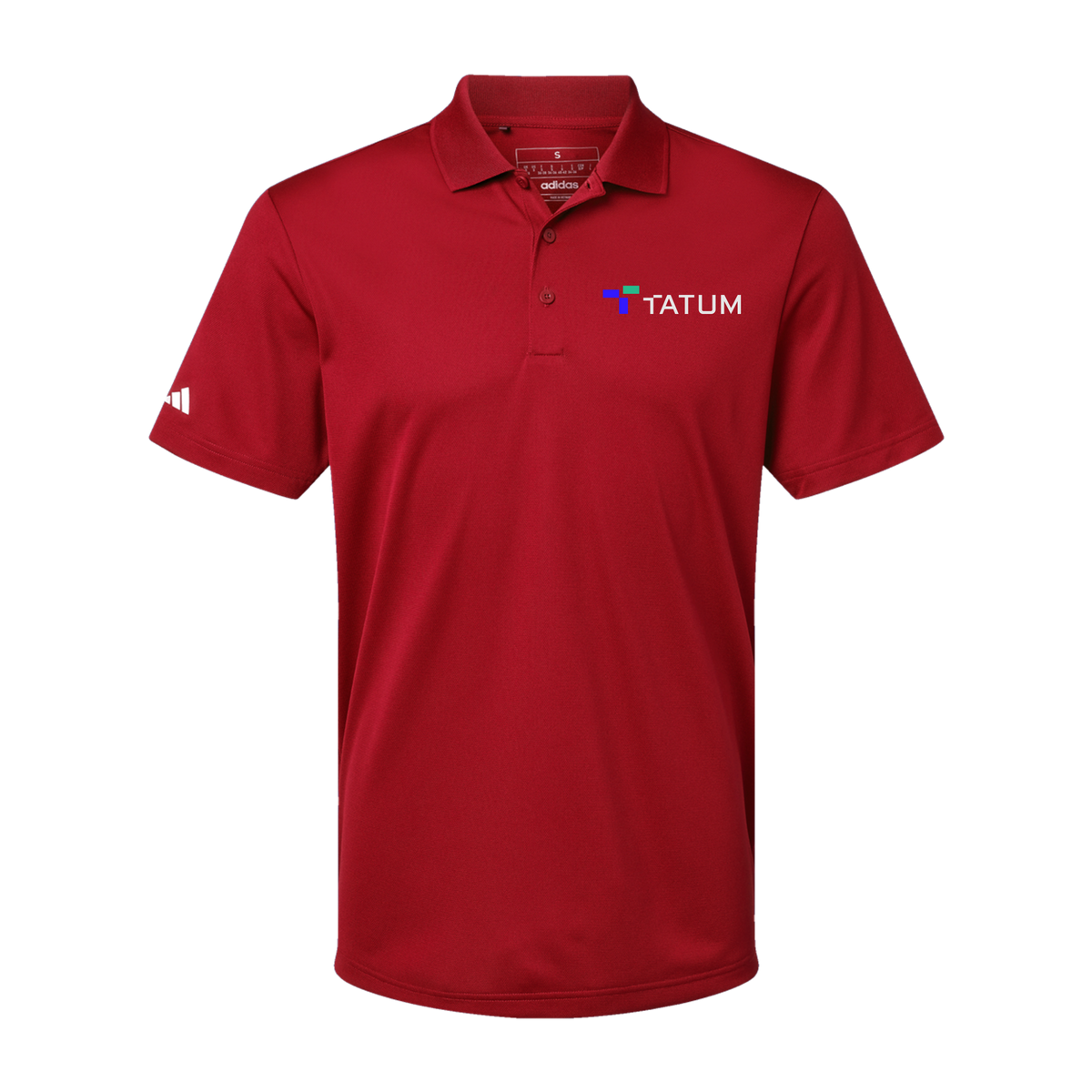 tatum-adidas-mens-sport-polo-shirt-embroidery-leftchest-A430-powerred-flat-front