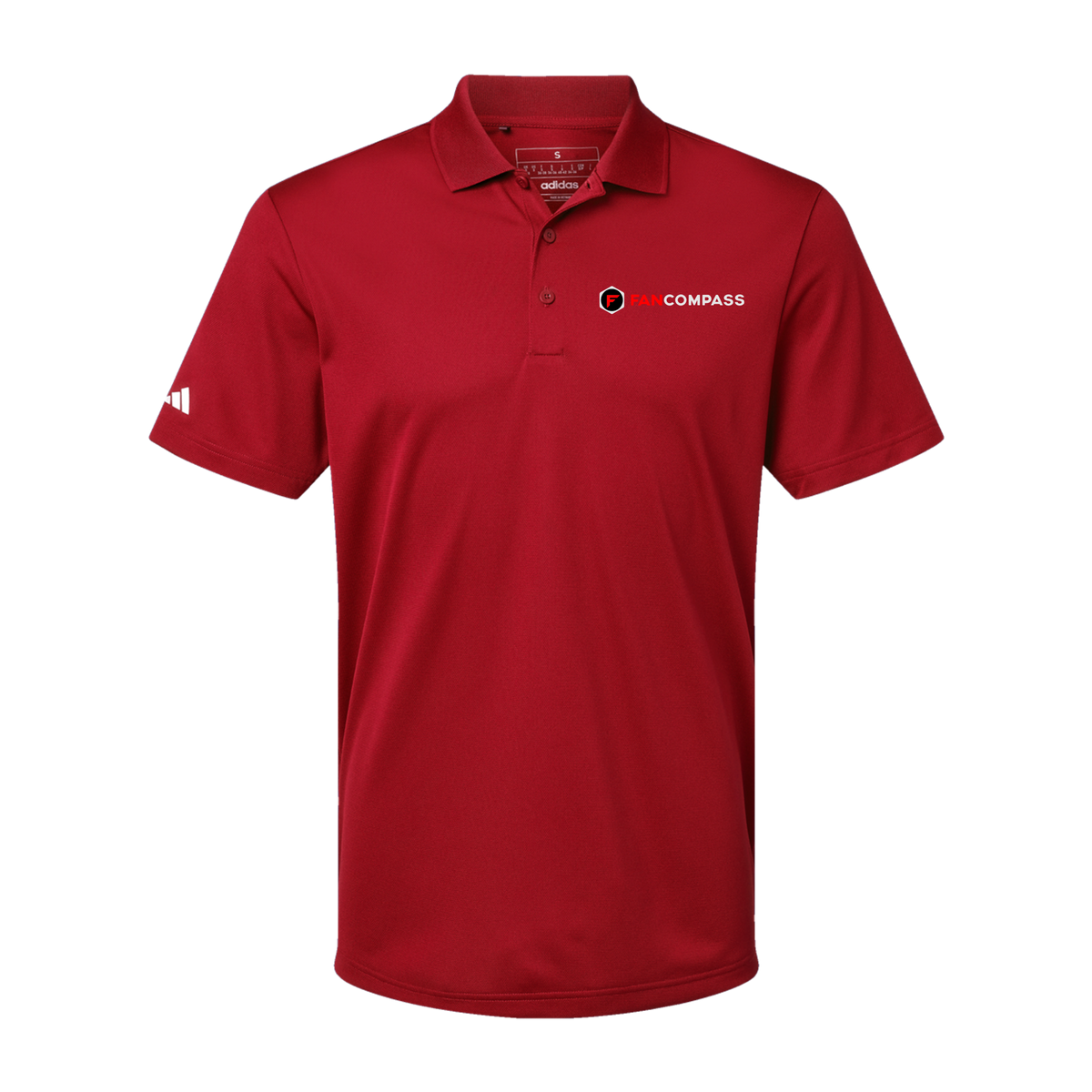 fancompass-adidas-mens-sport-polo-shirt-embroidery-leftchest-A430-powerred-flat-front
